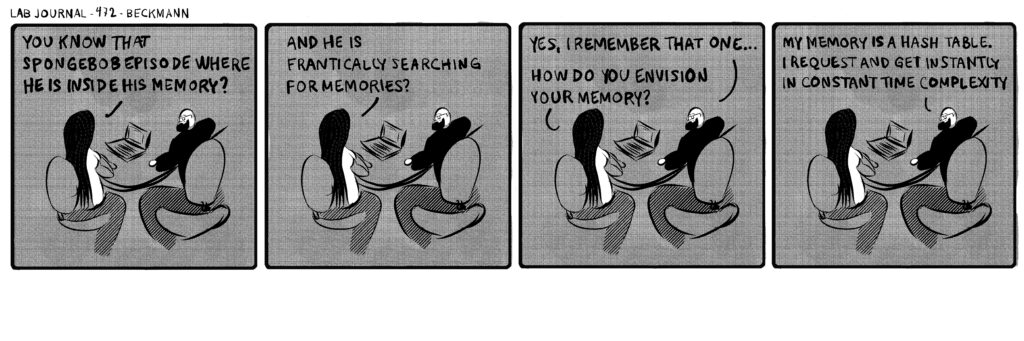 Lab Journal 472: spongebob memory. cartoon academia. Lab journal web comic by john beckmann.