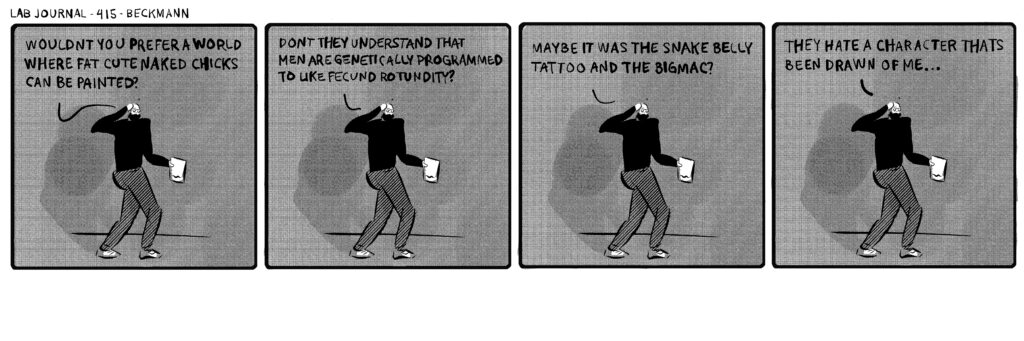 Lab Journal 415. haters. cartoon academia. Lab journal web comic by john beckmann.