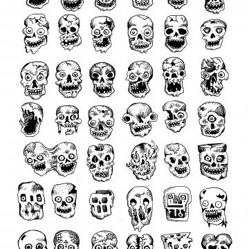 42 Skulls Drawing